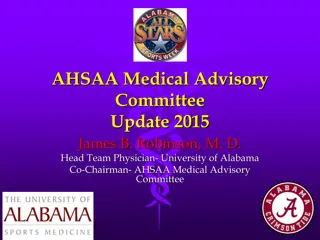 AHSAA Medical Advisory Committee Updates 2015 and Concussion Rules