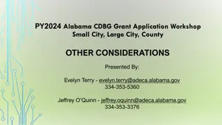 Alabama CDBG Grant Application Workshop Criteria and Guidelines