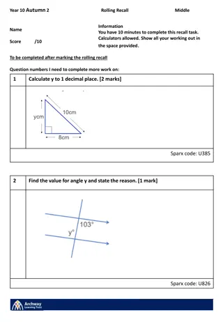 Year 10 Autumn 2 Middle Rolling Recall Questions