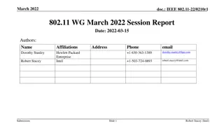 IEEE 802.11-22/0210r1 March 2022 Session Report