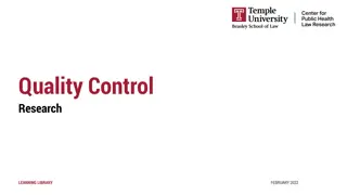 Effective Quality Control Research Methods and Objectives for Legal Studies