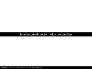Automatic Vectorization by Compilers for High Performance Software Development