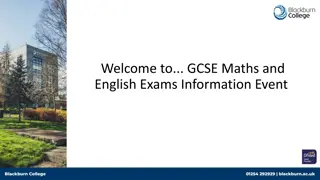 GCSE Maths and English Exams Information Event