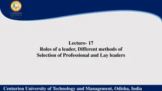 Leadership Roles and Selection Methods at Centurion University