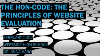 The HON-Code and Website Evaluation Principles