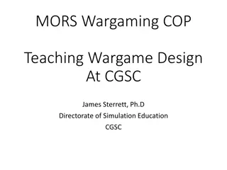 Advanced Wargame Design at CGSC