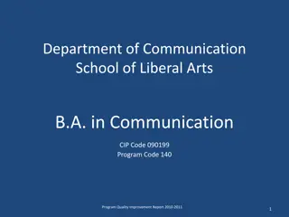 Communication Department Quality Improvement Report 2010-2011