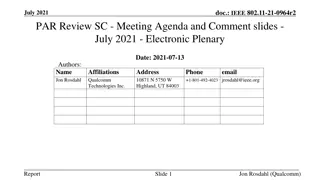 IEEE 802.11-21-0964r2 July 2021 PAR Review SC Meeting Agenda