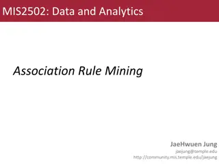 Association Rule Mining and Market Basket Analysis