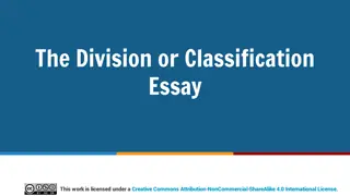 Division and Classification Essays