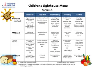 Childrens Lighthouse Menu A & B - Delicious Weekly Menu Options