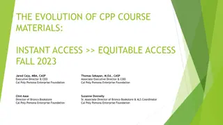Evolution of CPP Course Materials: Instant Access & Equitable Access Fall 2023