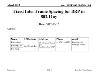 IEEE 802.11-17/0418r1 Fixed Inter-Frame Spacing for BRP in 802.11ay