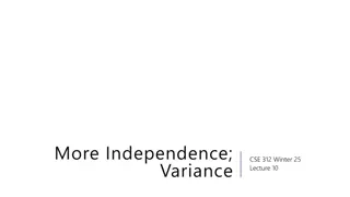 Independence of Random Variables in CSE 312 Winter 25 Lecture 10 Variance