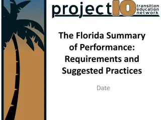 Florida Summary of Performance Guidelines