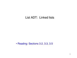 Exploring Linked Lists in List ADT Reading