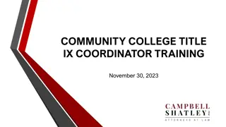 The Role of Title IX Coordinator in Community College