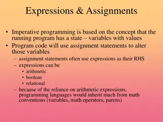 Imperative Programming: Expressions, Assignments, and Operators