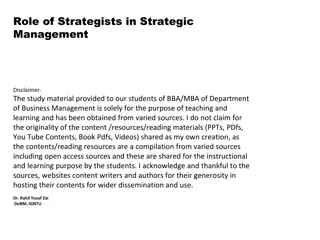 Role of Strategists in Strategic Management Explained