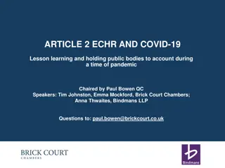 Holding Public Bodies Accountable: Lessons from Article 2 ECHR & COVID-19