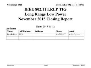 IEEE 802.11-15 LRLP TIG November 2015 Closing Report