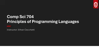 Programming Language Concepts and Semantics