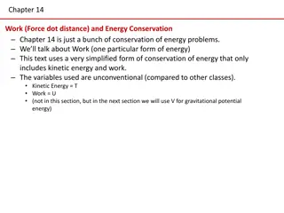 Work, Force, Distance, and Energy Conservation