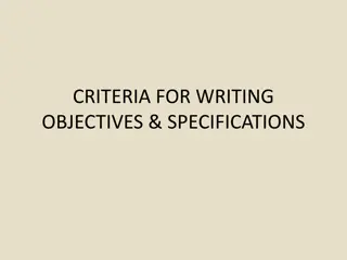 Effective Criteria and Specifications for Writing Educational Objectives