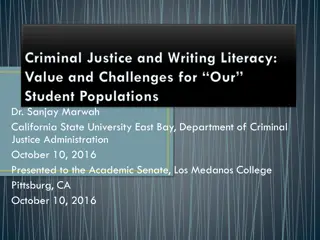 Writing Literacy Value and Challenges in Criminal Justice Education