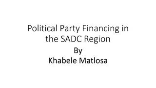 Political Party Financing in the SADC Region