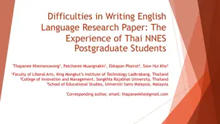 Challenges Faced by Thai NNES Postgraduate Students in English Research Paper Writing