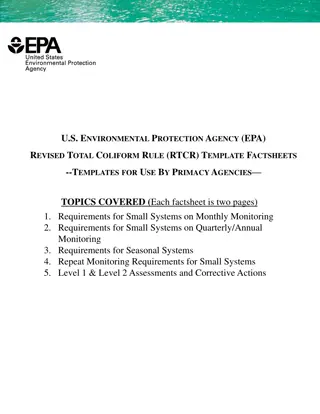 Revised Total Coliform Rule (RTCR) Factsheets for Small Water Systems