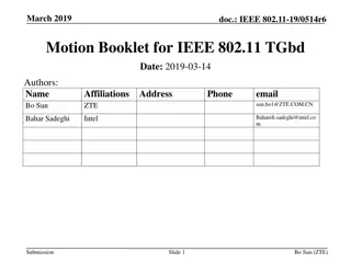 IEEE 802.11-19/0514r6 Motion Booklet TGbd Updates