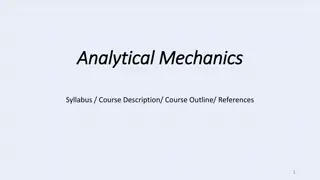 Analytical Mechanics Course Outline and References
