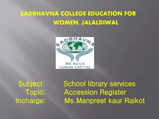 Accession Registers in School Libraries