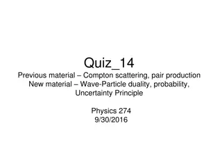 Compton Scattering, Pair Production, and Wave-Particle Duality in Physics