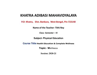 Health, Wellness, and Well-Being for a Balanced Life