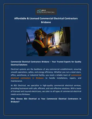 Affordable & Licensed Commercial Electrical Contractors Brisbane