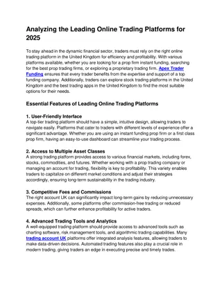 Analyzing the Leading Online Trading Platforms for 2025