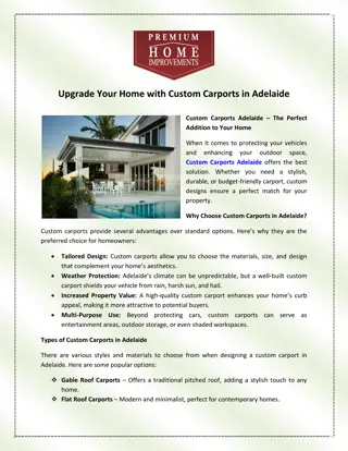 Upgrade Your Home with Custom Carports in Adelaide