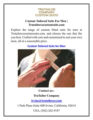 Custom Tailored Suits For Men Trutailorcocustomsuits.com