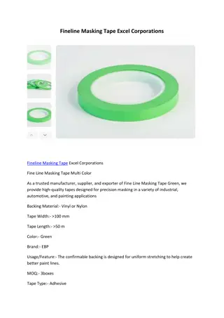 Fineline Masking Tape Excel Corporations