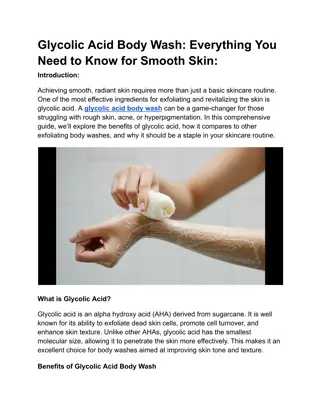 Glycolic Acid Body Wash Everything You Need to Know for Smooth Skin