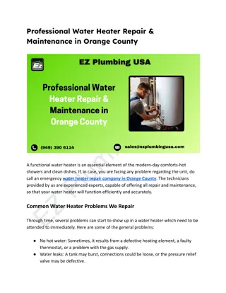 Professional Water Heater Repair & Maintenance in Orange County