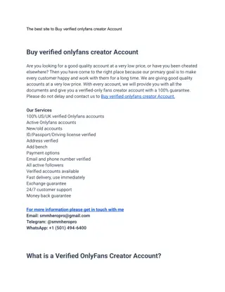 The best site to Buy verified onlyfans creator Account