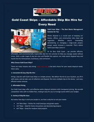 Gold Coast Skips – Affordable Skip Bin Hire for Every Need