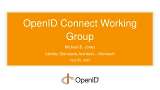 OpenID Connect Working  Group