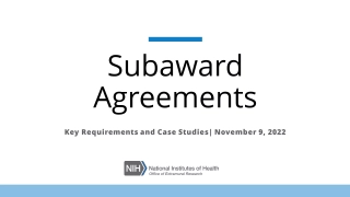 Key requirements and case studies of Subaward Agreements