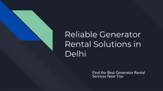 Reliable Generator Rental Solutions in Delhi