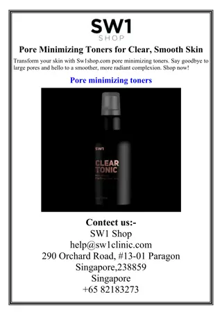 Pore Minimizing Toners for Clear, Smooth Skin